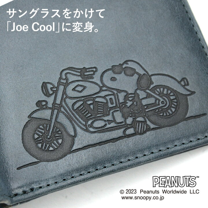 楽天市場】スヌーピー 二つ折り財布 メンズ 本革 JOE COOL motorcycle 