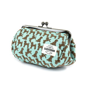 犬のがま口コスメポーチ Lサイズ 化粧ポーチ DOGS 西陣織 日本製 大きめ 大容量 犬柄 生地 撥水加工 ジャガード レディース SAIEIISHOBO 西栄 メール便送料無料 小物入れ がま口 がまぐち マルチ