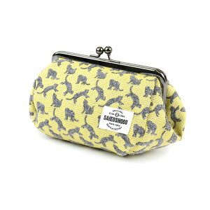 猫のがま口コスメポーチ Lサイズ CATS 西陣織 日本製 猫柄 大きめ 大容量 化粧ポーチ 生地 撥水加工 ジャガード レディース SAIEIISHOBO 西栄【宅配便専用商品】小物入れ がま口 がまぐち マルチ