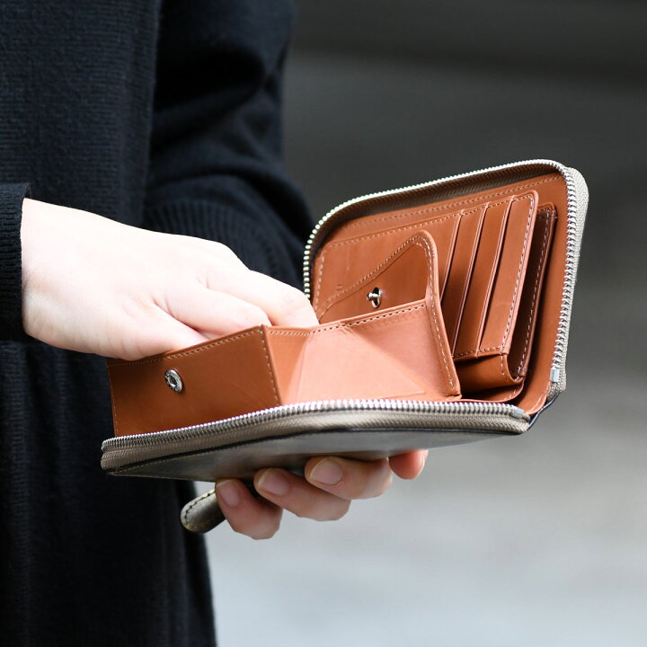楽天市場】ミドルウォレット 二つ折り財布 ラウンドファスナー 