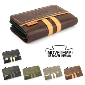 二つ折り財布 メンズ L字ファスナー 本革 キップレザー MOVETEMP ムーブテンプ 送料無料