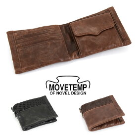 二つ折り財布 メンズ 本革 馬革 パンチングレザー MOVETEMP ムーブテンプ Mustang マスタング 送料無料