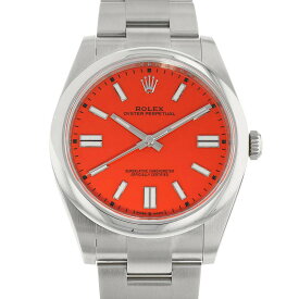 ロレックス オイスターパーペチュアル ランダムシリアル ルーレット 124300 ROLEX 腕時計 コーラルレッド文字盤 【安心保証】 【中古】 ロレックス オイスターパーペチュアル ロレックス 時計 ロレックス メンズ ROLEX WATCH 中古