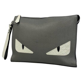 フェンディ クラッチバッグ バグズ モンスター レザー クロコダイル 7VA491 FENDI バッグ 【安心保証】 【中古】 フェンディ バッグ フェンディ メンズ FENDI BAG