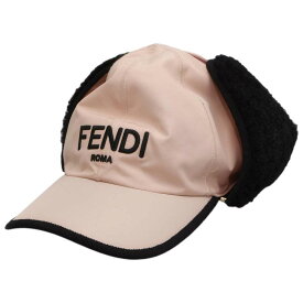 フェンディ キャップ イヤーマフ ロゴ ナイロン サイズM FENDI フライトキャップ 【安心保証】 【中古】 フェンディ キャップ フェンディ 帽子 FENDI CAP