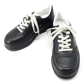 グッチ スニーカー GGエンボス レザー PVC メンズサイズ6 669582 GUCCI 靴 黒 【中古】 グッチ スニーカー グッチ メンズ GUCCI sneakers