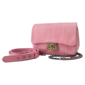 シャネル ショルダーバッグ パイソン ココマーク CHANEL バッグ ピンク チェーンバッグ 【安心保証】 【中古】 シャネル バッグ シャネル レディース CHANEL BAG