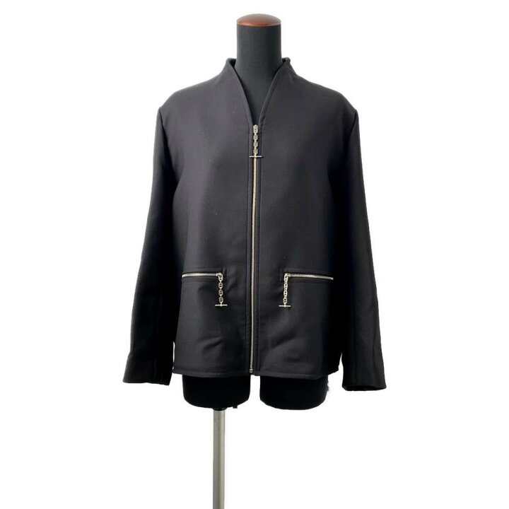 エルメス Hermes ノーカラージャケット ブルゾン 可愛がり 
