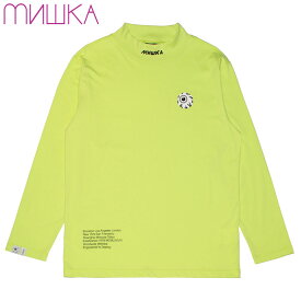 【Sサイズ ラスト1点】ミシカ MISHKA上海 K.W MOCK-NECK LONGSLEEVE(グリーン 緑 SAFETY GREEN)ミシカロンT MISHKAロンT ミシカ長袖 MISHKA長袖 KEEP WATCH 目玉