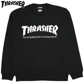 スラッシャー THRASHER MAG LOGO CREW SWEAT(ブラック 黒 BLACK WHITE)スラッシャースウェット THRASHERスウェット スラッシャートレーナー THRASHERトレーナー スラッシャークルーネック THRASHERクルーネック マグロゴ MAGLOGO