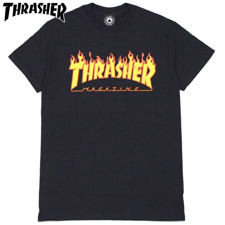 楽天市場 スラッシャー Thrasher Flame Logo Tee ブラック 黒 Black Yellow スラッシャーｔシャツ Thrasherｔシャツ スラッシャー半袖 Thrasher半袖 スラッシャーフレイムロゴ Thrasherフレイムロゴ Flamelogo Warp Web Shop 楽天市場店