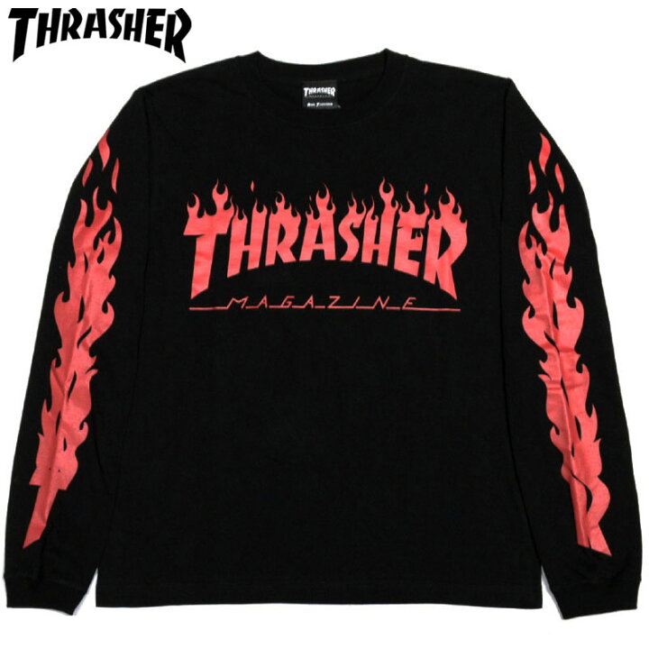 楽天市場 スラッシャー Thrasher Flame Of Sleeve Tee ブラック 黒 Black Red スラッシャーロンt Thrasherロンt スラッシャーロングtシャツ Thrasherロングtシャツ スラッシャーフレイムロゴ Thrasherフレイムロゴ 長袖 Logo ロゴ Warp Web Shop 楽天市場店