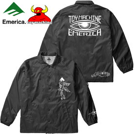 【Mサイズ ラスト1点】エメリカ EMERICA X TOY MACHINE COACHES JKT(ブラック 黒 BLACK)エメリカジャケット EMERICAジャケット エメリカコーチジャケット EMERICAコーチジャケット トイマシーンコラボ TOY MACHINEコラボ