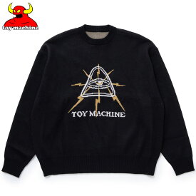 送料無料 トイマシーン TOY MACHINE LIGHTNING EYE KNIT SWEATER(ブラック 黒 BLACK)トイマシーンセーター TOY MACHINEセーター ニット