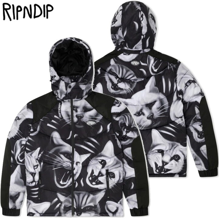 楽天市場】送料無料 リップンディップ RIPNDIP NEON CAT PUFFER JACKET  