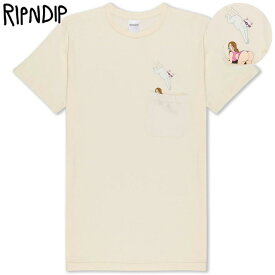 【XLサイズ ラスト1点】リップンディップ RIPNDIP JUMPIN IN POCKET TEE(ベージュ NATURAL)リップンディップTシャツ RIPNDIPTシャツ リップンディップティーシャツ RIPNDIPティーシャツ ポケT