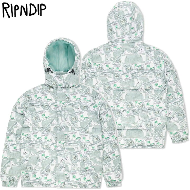 楽天市場】送料無料 リップンディップ RIPNDIP MONEYBAG PUFFER JACKET  