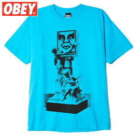 オベイ OBEY OBEY BUST TEE(ブルー 青 A.I.AQUA)オベイTシャツ OBEYTシャツ オベイ半袖 OBEY半袖