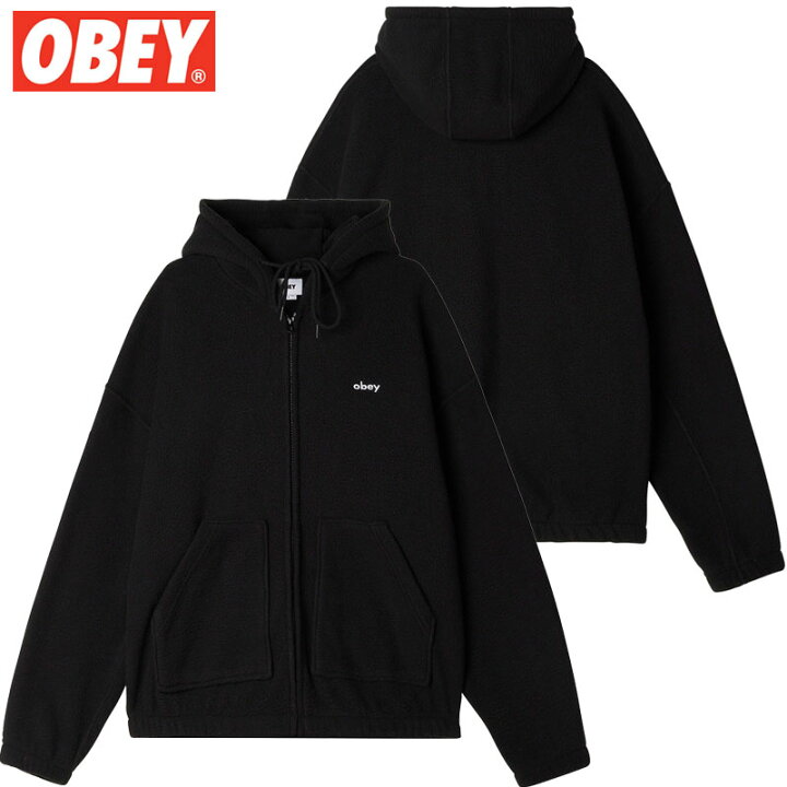 楽天市場】オベイ OBEY GAZE HOODED JACKET ( ブラック 黒 BLACK 