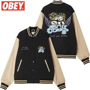 yMTCY Xg1_z IxC OBEY CARE DENIM VARSITY JACKET ( ubN  DUSTY BLACK ) IxCWPbg OBEYWPbg OBEYAE^[ IxCAE^[ fjWPbg hJ