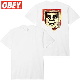 オベイ OBEY OBEY RIPED ICON TEE(ホワイト 白 WHITE)オベイTシャツ OBEYTシャツ オベイ半袖 OBEY半袖