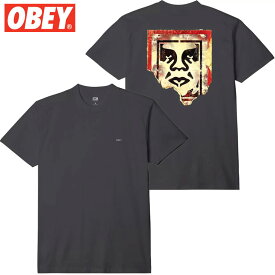 オベイ OBEY OBEY RIPED ICON TEE(ブラック 黒 BLACK)オベイTシャツ OBEYTシャツ オベイ半袖 OBEY半袖