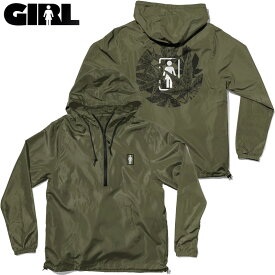 送料無料 ガール GIRL SMOKE SESSION ANORAK(グリーン 緑 ARMY)ガールアノラック GIRLアノラック ガールナイロンジャケット GIRLナイロンジャケット