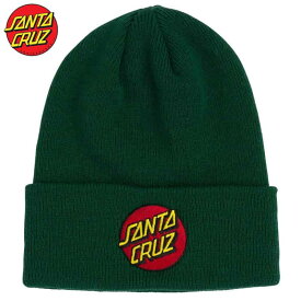 サンタクルーズ SANTA CRUZ CLASSIC DOT BEANIE(グリーン DARK GREEN)サンタクルーズニット帽 SANTA CRUZニット帽 サンタクルーズビーニー SANTA CRUZビーニー サンタクルーズ帽子 SANTA CRUZ帽子 ロゴ