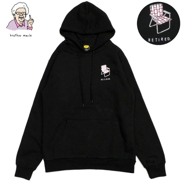 楽天市場】ブラザーマール BROTHER MERLE RETIRED HOODIE ( ブラック 