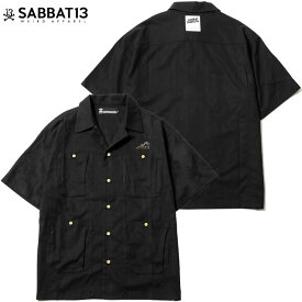 送料無料 サバトサーティーン SABBAT13 SPOOK CUBA SHIRTS(ブラック 黒 BLACK)SABBAT13シャツ サバトサーティーンシャツ SABBAT13キューバシャツ サバトサーティーンキューバシャツ