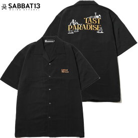 サバトサーティーン SABBAT13 LAST PARADISE S/S SHIRTS(ブラック 黒 BLACK)SABBAT13シャツ サバトサーティーンシャツ ボタンシャツ