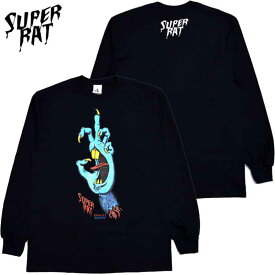 スーパーラット SUPER RAT FAQ HAND L/S T(ブラック 黒 BLACK)スーパーラットロングTシャツ SUPER RAT ロングTシャツ ロンティー ロンT ハンド WARP別注