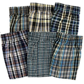 紳士肌着　メンズボトム 4枚組トランクス　チェック柄 綿100％