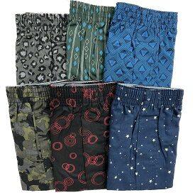 紳士肌着　メンズボトム　4枚組トランクス　プリント柄 　綿100％