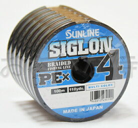 サンライン シグロン PE X4 1.5号(25lb/11.0kg) 100m～連結 4本撚りPEライン マルチカラー10m×5色 SUNLINE SIGLON