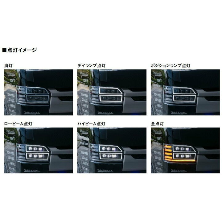 楽天市場】ジュエル6眼LEDヘッドランプ ウルトラ 200ハイエース4型 