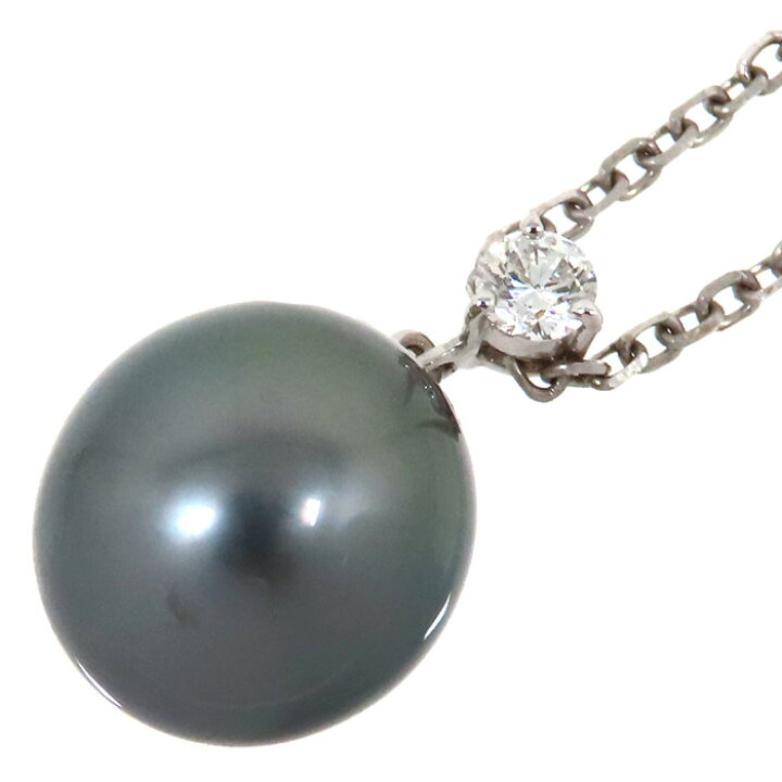 楽天市場】MIKIMOTO ミキモト 黒蝶 パール ダイヤ ネックレス K18WG  