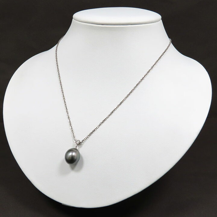 楽天市場】MIKIMOTO ミキモト 黒蝶 パール ダイヤ ネックレス K18WG  
