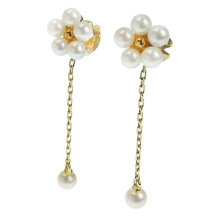 楽天市場】MIKIMOTO ミキモト フラワーモチーフ パール ピアス K18YG  
