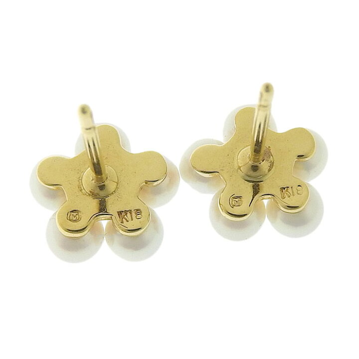楽天市場】MIKIMOTO ミキモト フラワーモチーフ パール ピアス K18YG  