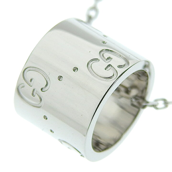 楽天市場】GUCCI グッチ アイコン ネックレス 18WG 750 ホワイト  