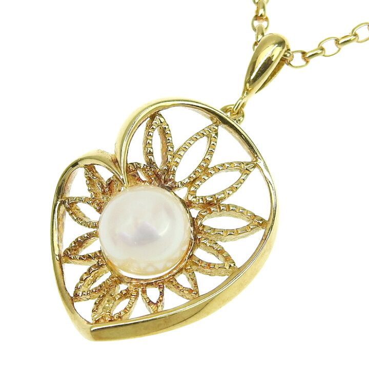 楽天市場】MIKIMOTO ミキモト 1P パール デザイン ネックレス K18YG 
