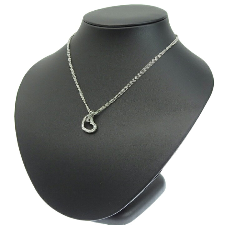 K18WG750ダイヤモンドネックレス 0.3ct ホワイトゴールド 3ストーン 