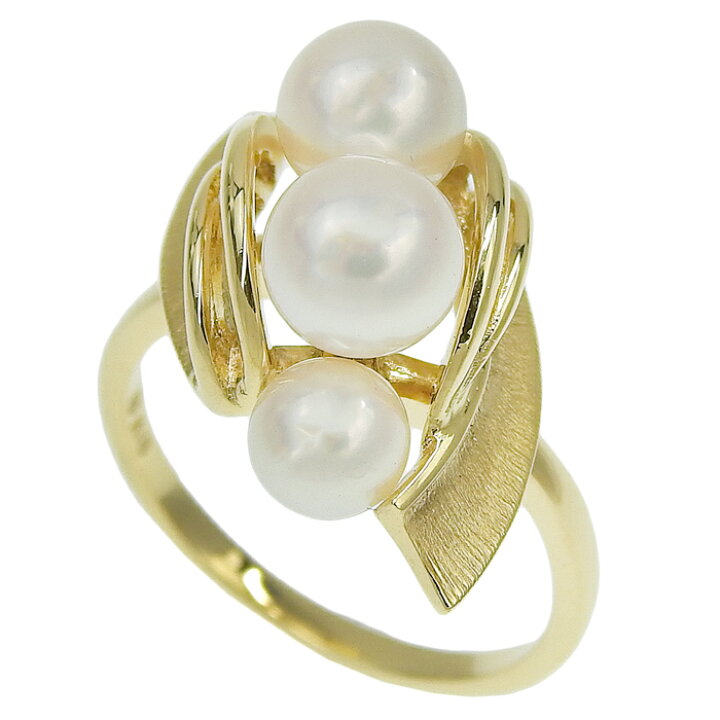 楽天市場】MIKIMOTO ミキモト デザイン 4P パール リング K18YG 