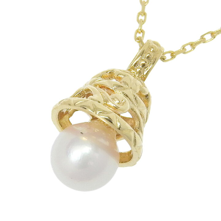 楽天市場】MIKIMOTO ミキモト ベル モチーフ パール ネックレス K18YG  