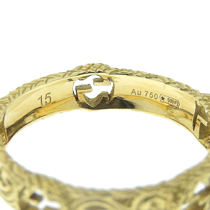 楽天市場】GUCCI グッチ インターロッキング G リング K18YG 750  