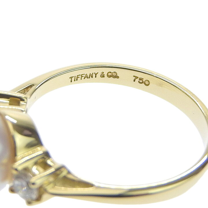 楽天市場】TIFFANY&Co ティファニー パール ダイヤ リング K18YG 750 