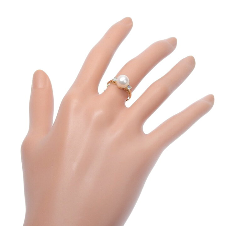 楽天市場】TIFFANY&Co ティファニー パール ダイヤ リング K18YG 750 