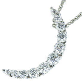 MIKIMOTO ミキモト クレセント ムーン ダイヤ ネックレス K18WG 750 ホワイトゴールド ダイヤモンド 0.46ct 40cm 首飾り 三日月アクセサリー ユニセックス 送料無料 240900044470 ★