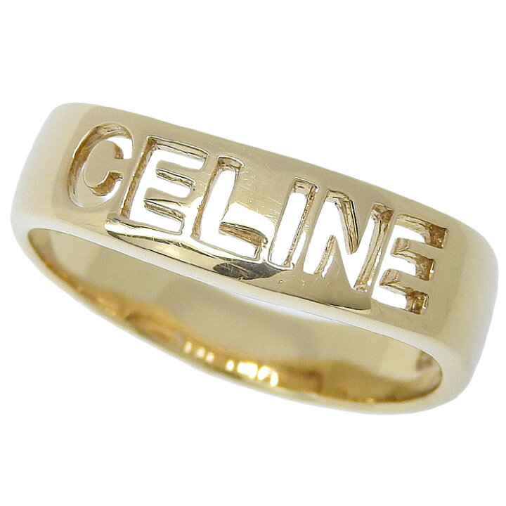 楽天市場】CELINE セリーヌ ロゴ リング K18YG 750イエローゴールド 18  